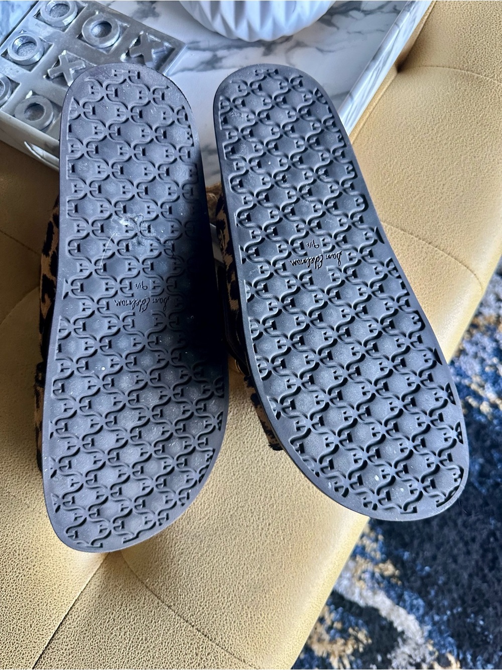 Darla Gold Buckle Leopard Slides 9.5 - Picture 2 of 7